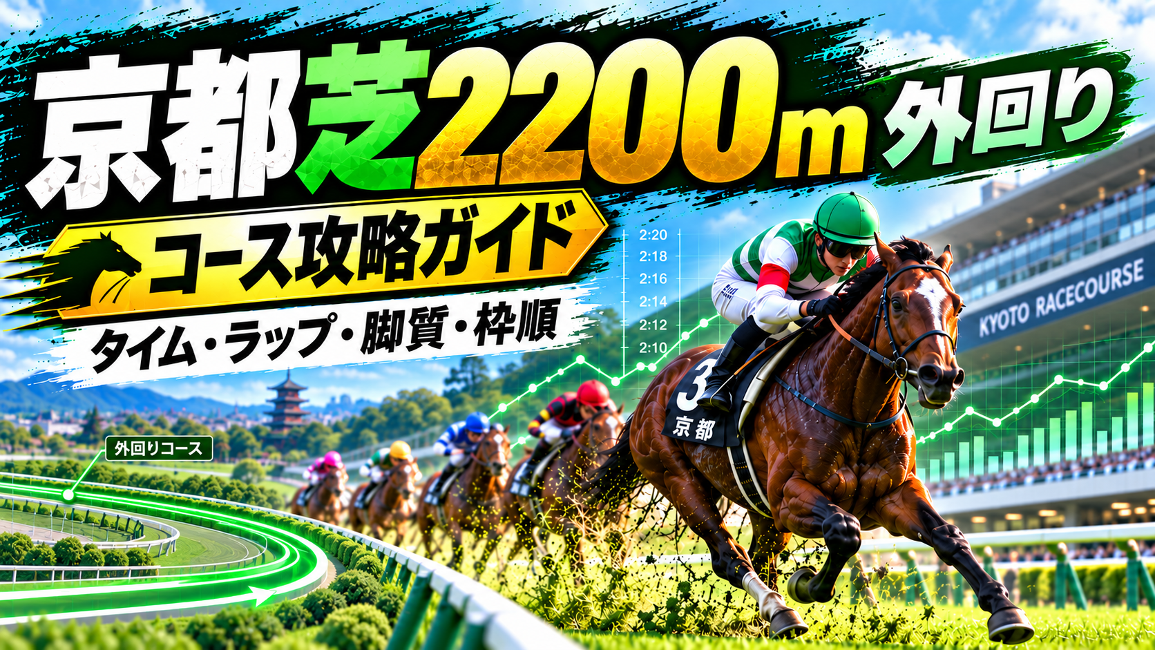 京都芝2200m外回りのコース特徴・タイム・ラップ・脚質・枠順をデータ分析した攻略ガイド