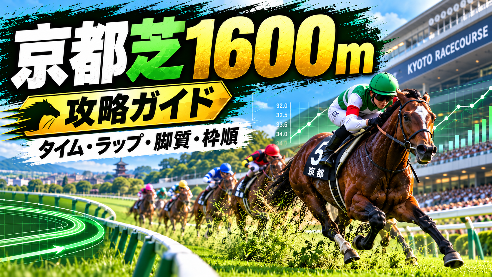 京都芝1600m外回りのコース特徴・タイム・ラップ・脚質・枠順をデータ分析した攻略ガイド