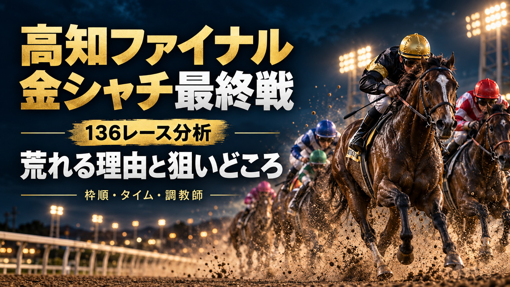 高知ファイナルと名古屋金シャチ最終戦の136レース分析。枠順・タイム・調教師から荒れる理由と狙いどころを解説