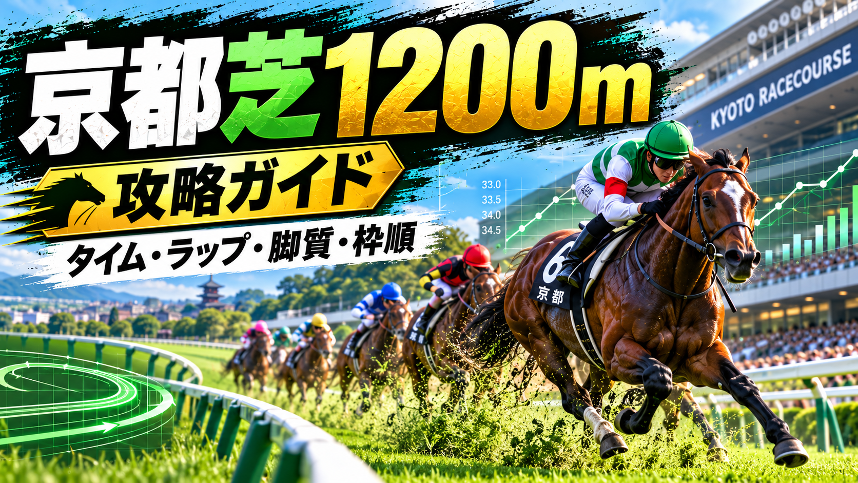 京都芝1200mのコース特徴・タイム・ラップ・脚質・枠順をデータ分析した攻略ガイド